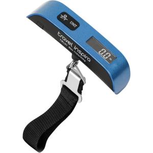 imagetravel inspira Luggage Scale Portable Digital Hanging Baggage Scale for Travel Suitcase Weight Scale with Rubber Paint 110 Pounds Battery IncludedBlue