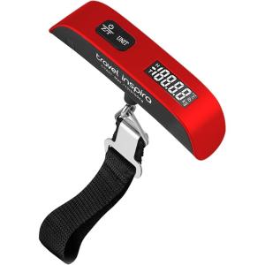 imagetravel inspira Luggage Scale Portable Digital Hanging Baggage Scale for Travel Suitcase Weight Scale with Rubber Paint 110 Pounds Battery IncludedRed
