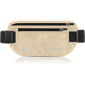 imagetravel inspira Travel Money Belt with Slim AntiTheft RFID Blocking Passport Holder for Travel Concealed under Clothes for Ultimate Protection of Credit Cards Cash Passport ampamp Documents BeigeBeige