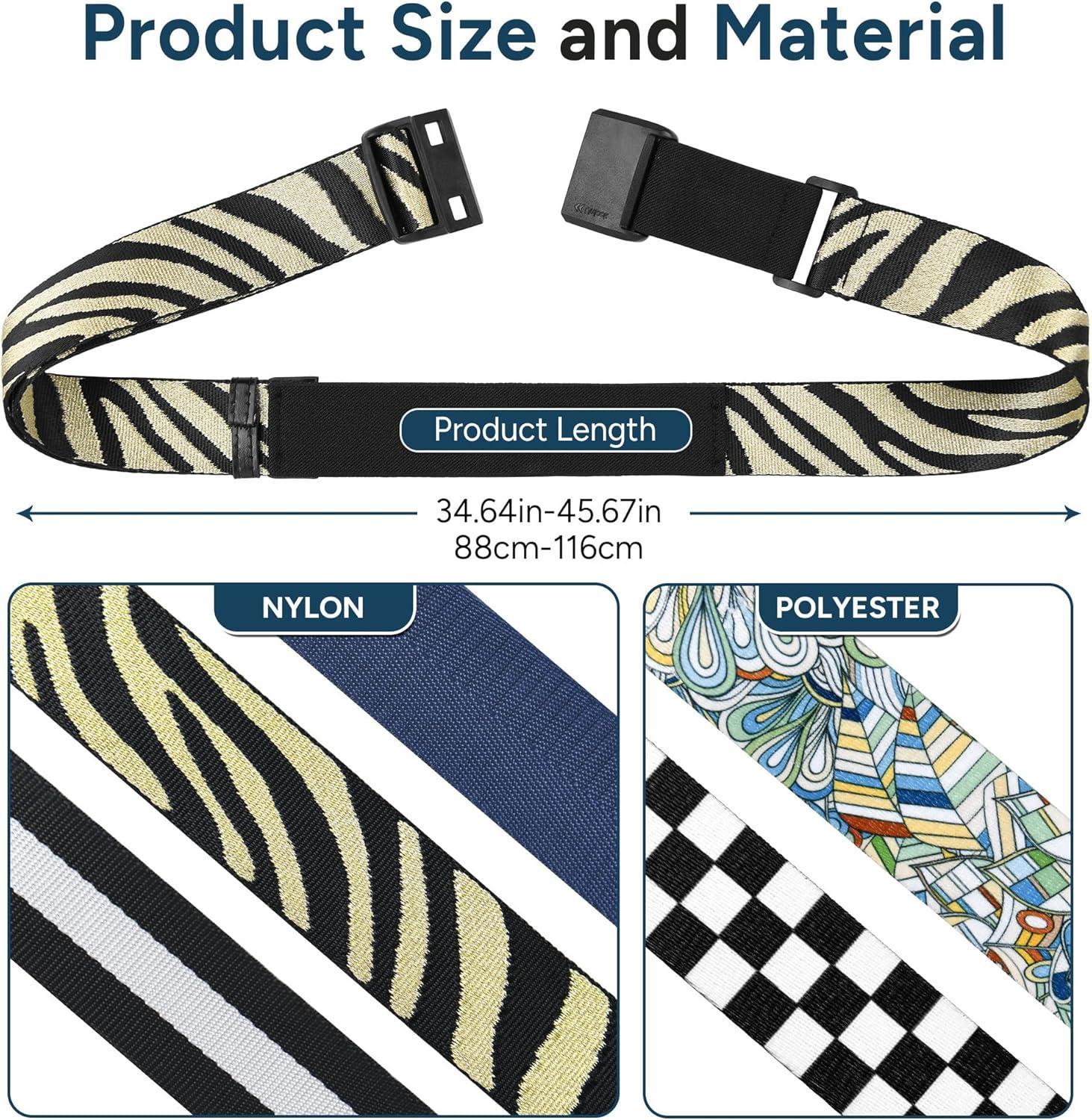 imageTravel Inspira Magnetic QuickRelease Travel Belt for Luggage Strap  HandsFree Lightens Load Secures Multiple Bags Adjustable ampamp Lightweight for Effortless TravelGold Zebra Print