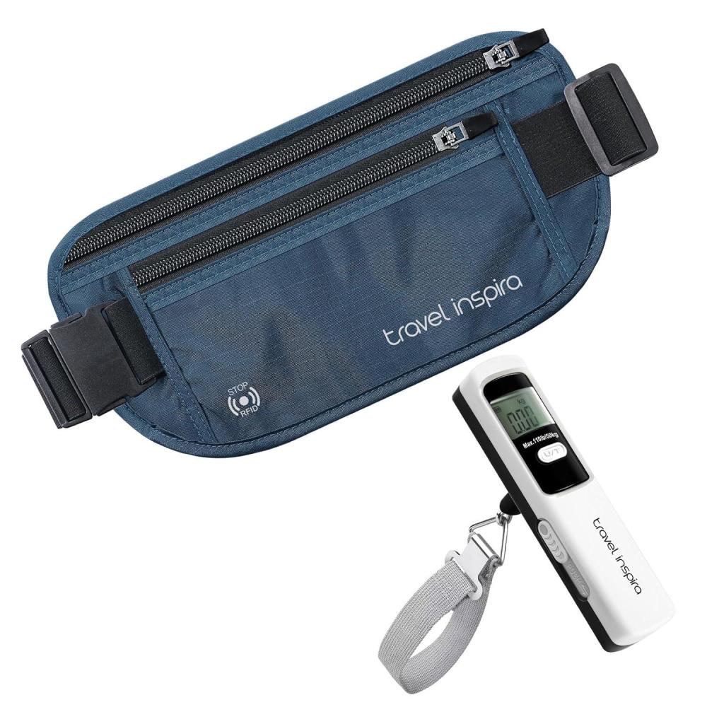imagetravel inspira Luggage Scale BatteryFree and RFID Blocking Travel Money Belt with AntiThief Zip  Slim Passport Holder
