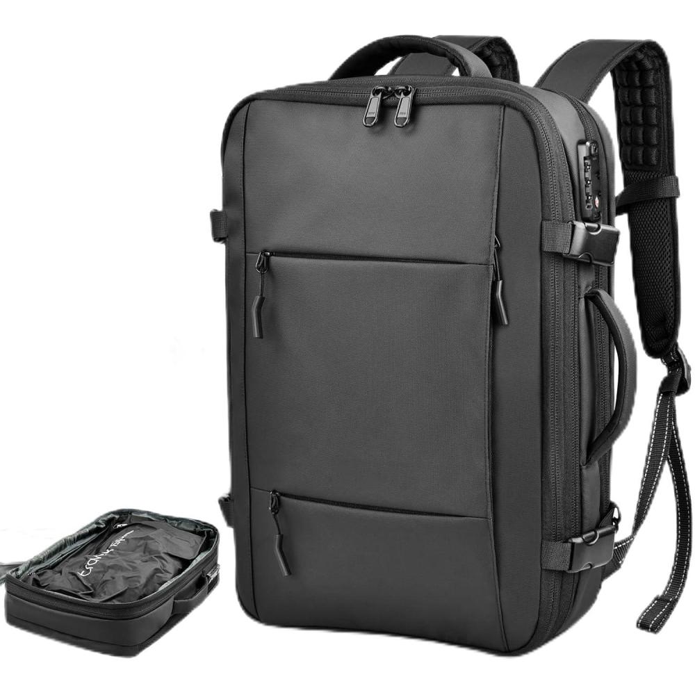 imagetravel inspira Vacuum Compression Backpack 65L Carry On Backpack with Electric Pump TSA Lock Water Resistant Laptop Compartment for Travel Camping Business Weekend Trips