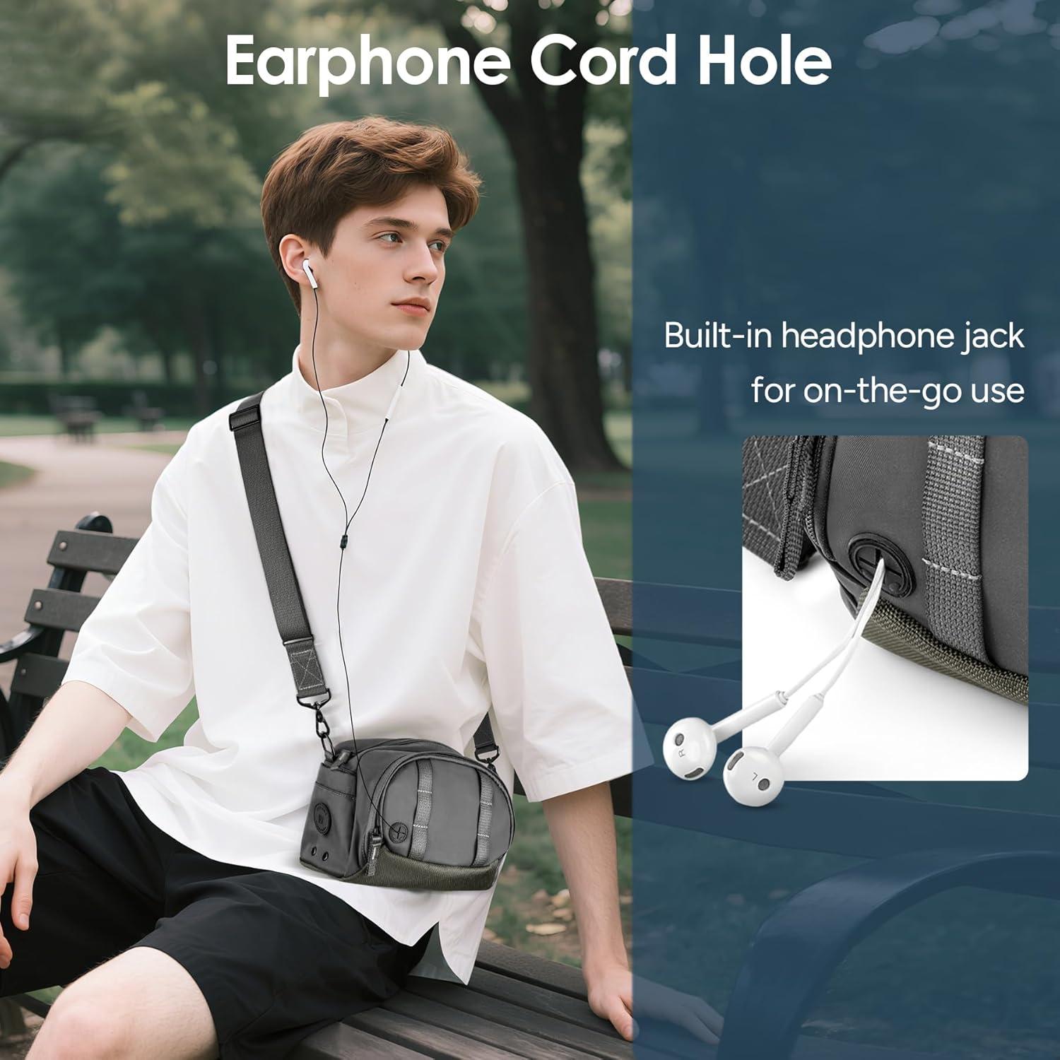imageLightweight Crossbody Bag 5L Unisex Sling Pack Shoulder Bags AntiTheft USB ChargingGray