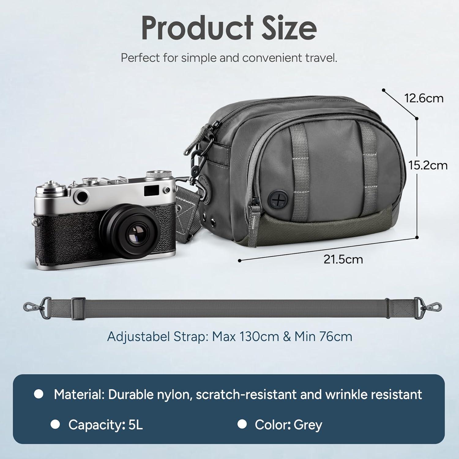 imageLightweight Crossbody Bag 5L Unisex Sling Pack Shoulder Bags AntiTheft USB ChargingGray