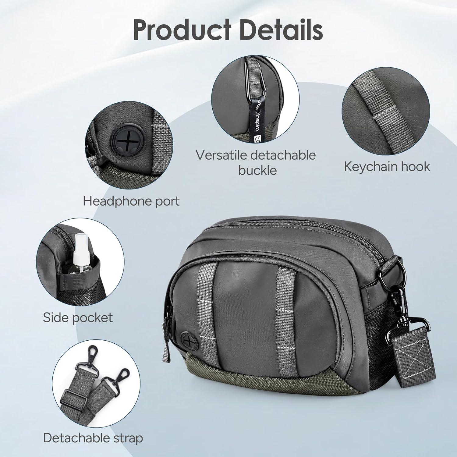 imageLightweight Crossbody Bag 5L Unisex Sling Pack Shoulder Bags AntiTheft USB ChargingGray