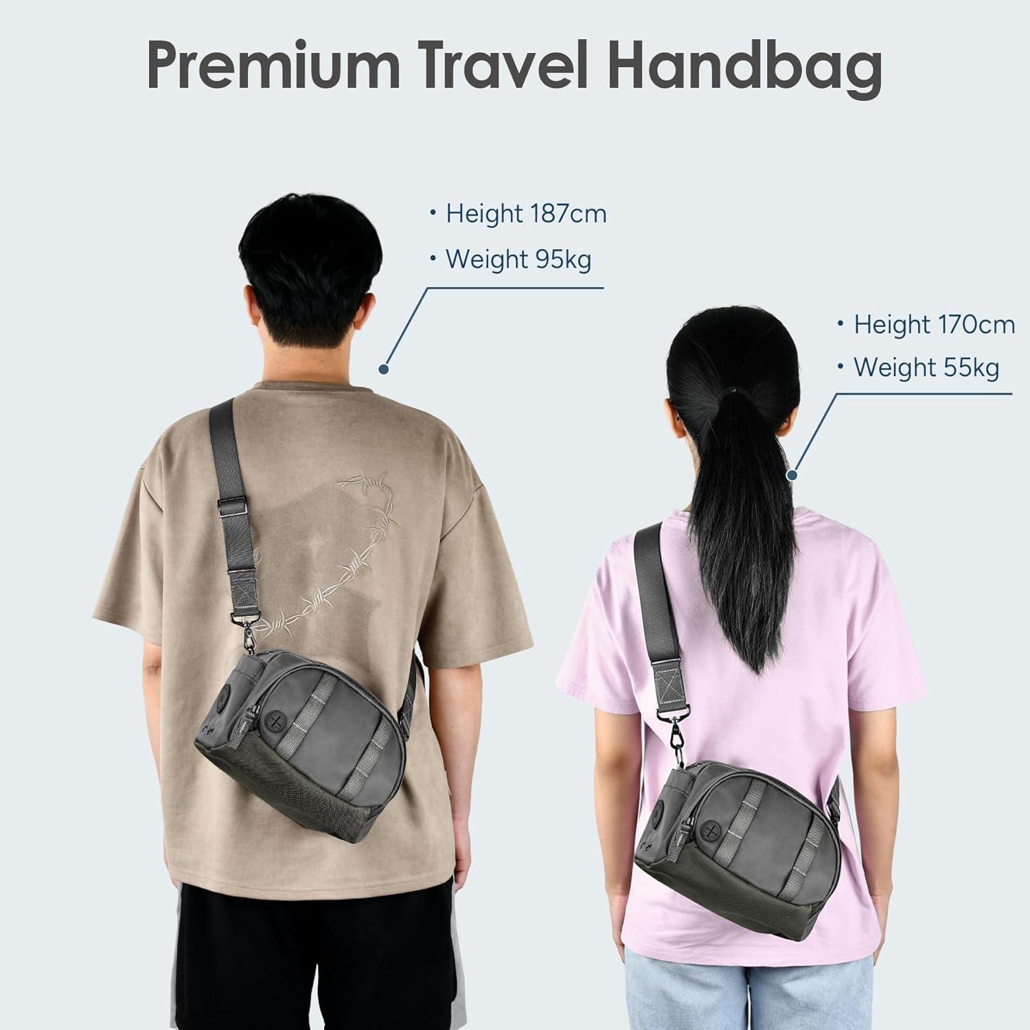 imageLightweight Crossbody Bag 5L Unisex Sling Pack Shoulder Bags AntiTheft USB ChargingGray