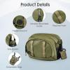 imageLightweight Crossbody Bag 5L Unisex Sling Pack Shoulder Bags AntiTheft USB ChargingArmy Green