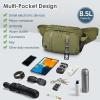 imageLarge Crossbody Waist Bag Tactical Fanny Pack for Men Hip Bum Bag with Water Bottle Holder Adjustable Belt Workout Traveling Casual Running Hiking CyclingGreen