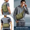 imageLarge Crossbody Waist Bag Tactical Fanny Pack for Men Hip Bum Bag with Water Bottle Holder Adjustable Belt Workout Traveling Casual Running Hiking CyclingGreen