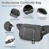 imageLarge Crossbody Waist Bag Tactical Fanny Pack for Men Hip Bum Bag with Water Bottle Holder Adjustable Belt Workout Traveling Casual Running Hiking CyclingGrey
