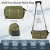imageLarge Crossbody Waist Bag Tactical Fanny Pack for Men Hip Bum Bag with Water Bottle Holder Adjustable Belt Workout Traveling Casual Running Hiking CyclingGreen