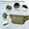 imageLarge Crossbody Waist Bag Tactical Fanny Pack for Men Hip Bum Bag with Water Bottle Holder Adjustable Belt Workout Traveling Casual Running Hiking CyclingGreen